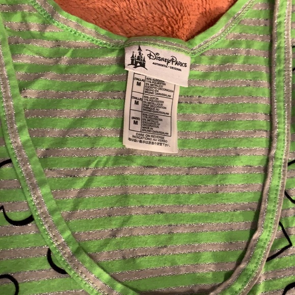 Disney Parks Mickey Mouse Tank Top - Green & silver striped w/black hearts - Picture 5 of 7